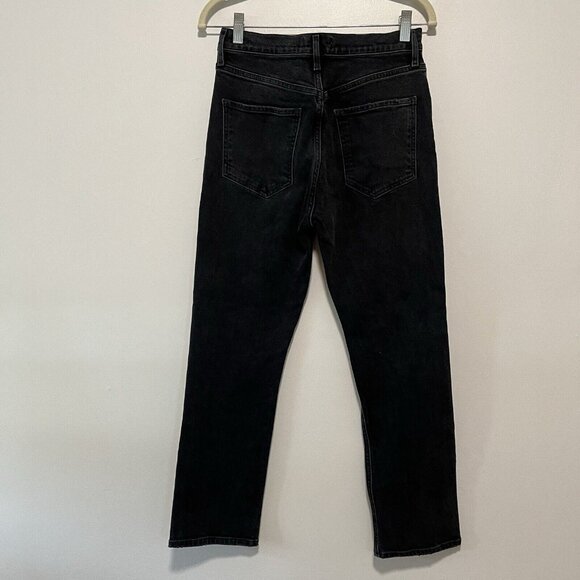 AGOLDE Stretch Riley High Rise Straight Crop Jeans in Washed Black Size 27 - Picture 5 of 9